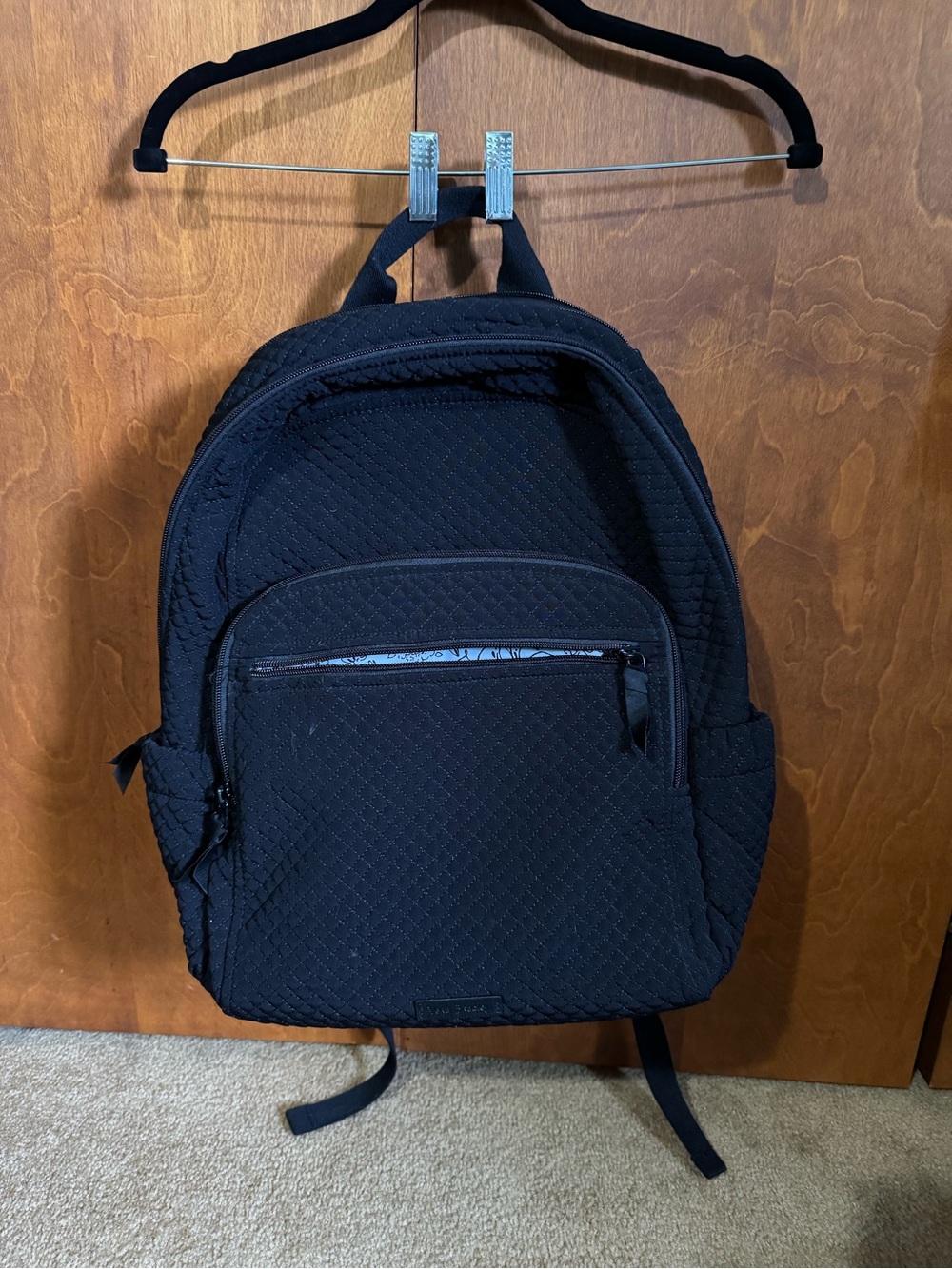 Quilted Black Men's Backpack - Sleek Everyday Bag